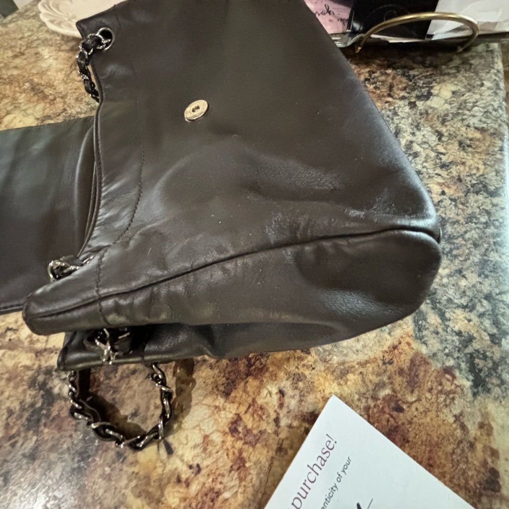 Chanel Rock ‘n Chic flap purse Authentic chocolate brown lambskin leather EUC - Picture 6 of 15